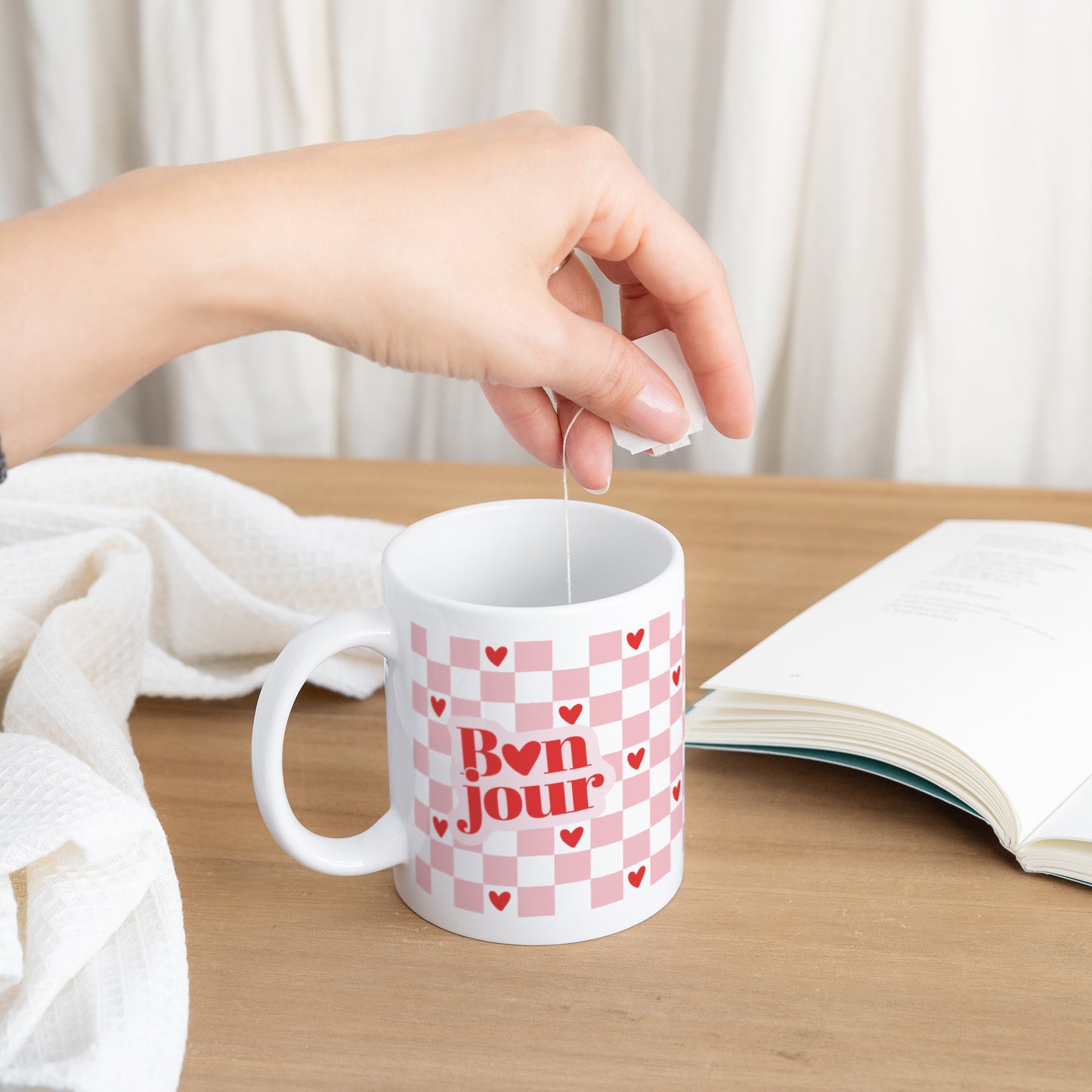 Mug Blanc Bonjour photo N° 3