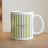 Mug Blanc Bisous Rayures Verte photo N° 1