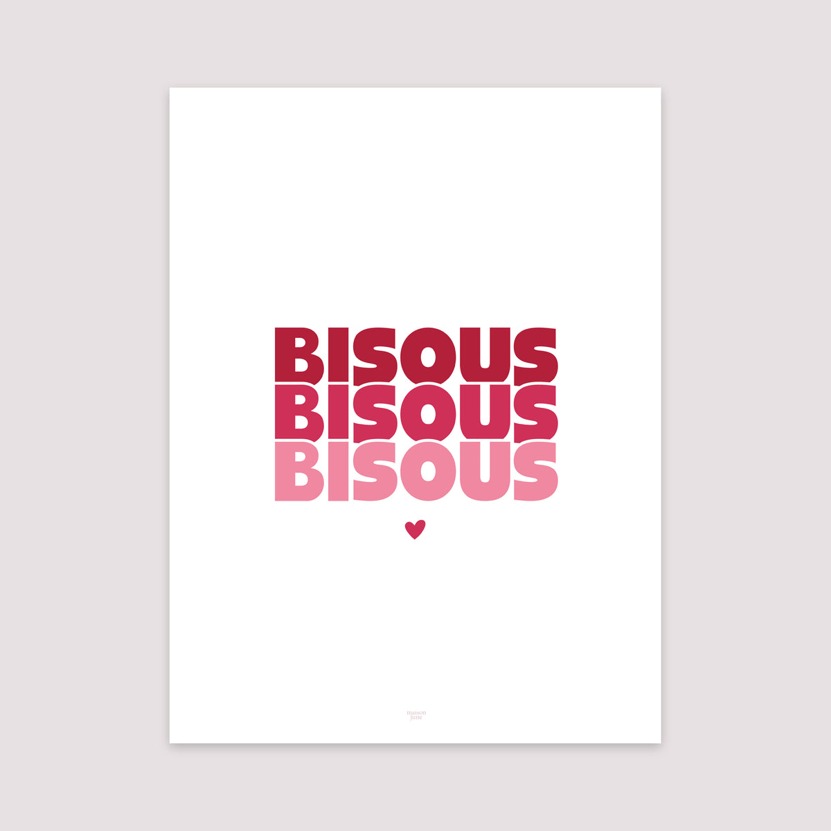 Affiche Portrait 30 x 40 cm Bisous en Cascade Rouge photo N° 2