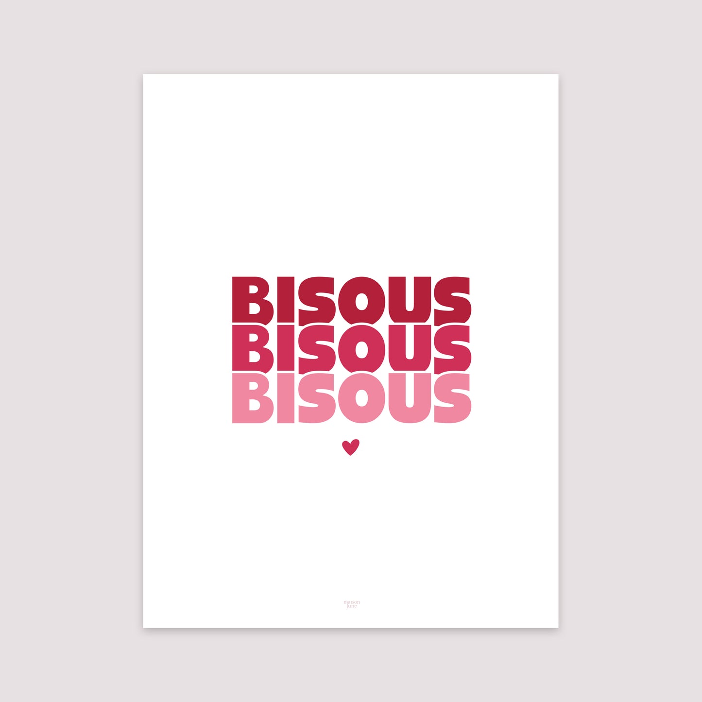 Affiche Portrait 30 x 40 cm Bisous en Cascade Rouge photo N° 2