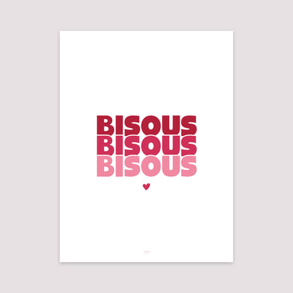 Affiche Portrait 30 x 40 cm Bisous en Cascade Rouge photo N° 2