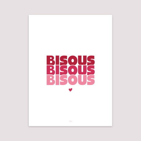 Affiche Portrait 30 x 40 cm Bisous en Cascade Rouge