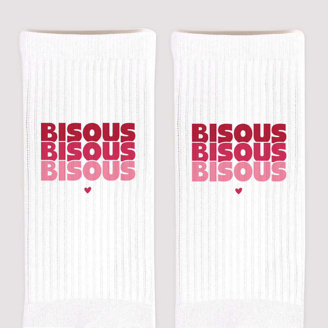 Chaussettes enfant Blanches Bisous en Cascade Rouge photo N° 3