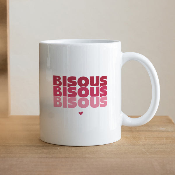 Mug Blanc Bisous en Cascade Rouge photo
