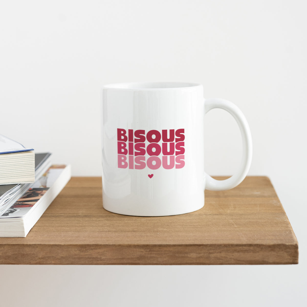 Mug Blanc Bisous en Cascade Rouge photo N° 4