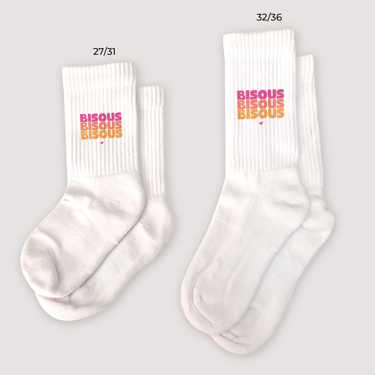 Chaussettes enfant Blanches Bisous en Cascade Acidulée photo N° 1