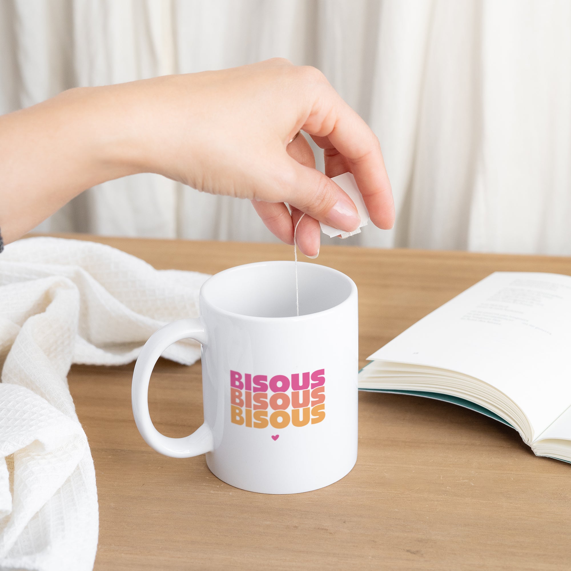 Mug Blanc Bisous en Cascade Acidulée photo N° 3