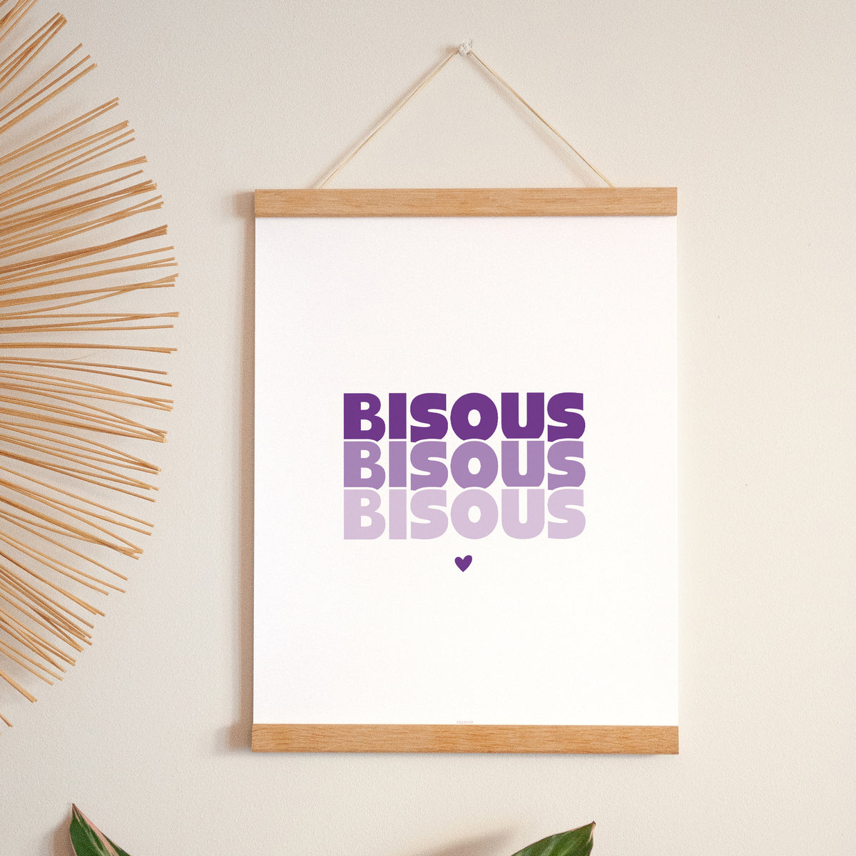 Affiche Portrait 30 x 40 cm Bisous en Cascade Violet photo N° 1