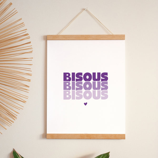 Affiche Portrait 30 x 40 cm Bisous en Cascade Violet photo
