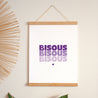 Affiche Portrait 30 x 40 cm Bisous en Cascade Violet photo N° 1