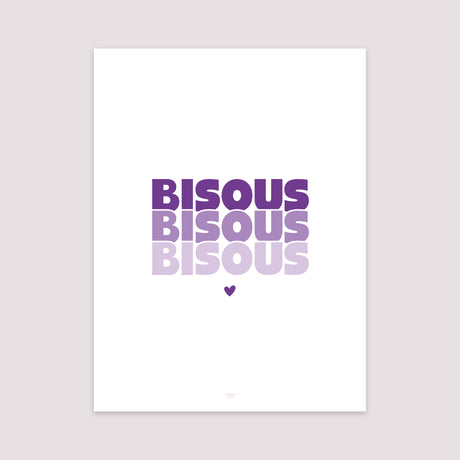 Affiche Portrait 30 x 40 cm Bisous en Cascade Violet