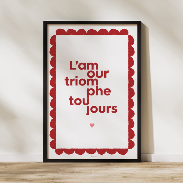 Affiche Portrait 60 x 90 cm L’amour triomphant Rouge photo
