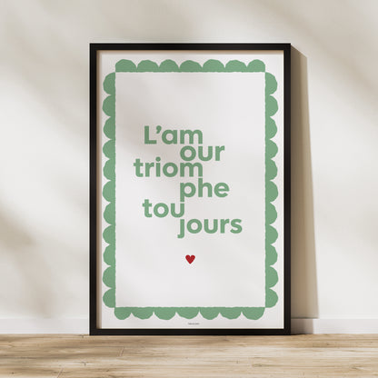 Affiche Portrait 60 x 90 cm L’amour triomphant Vert photo N° 1