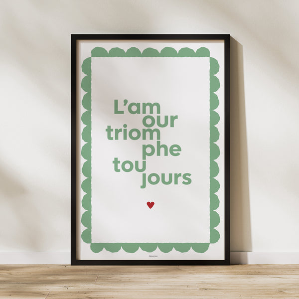 Affiche Portrait 60 x 90 cm L’amour triomphant Vert photo