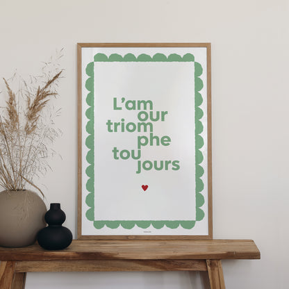 Affiche Portrait 60 x 90 cm L’amour triomphant Vert photo N° 2