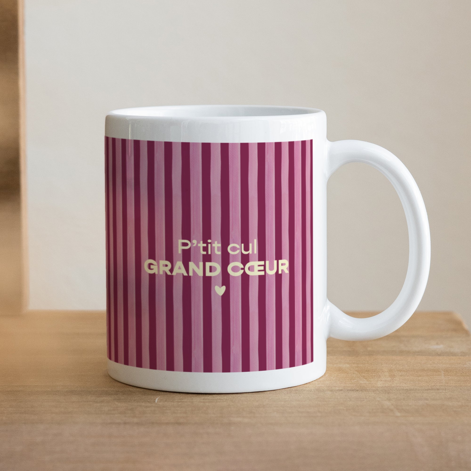 Mug Blanc Grand Cœur Bordeaux photo N° 1