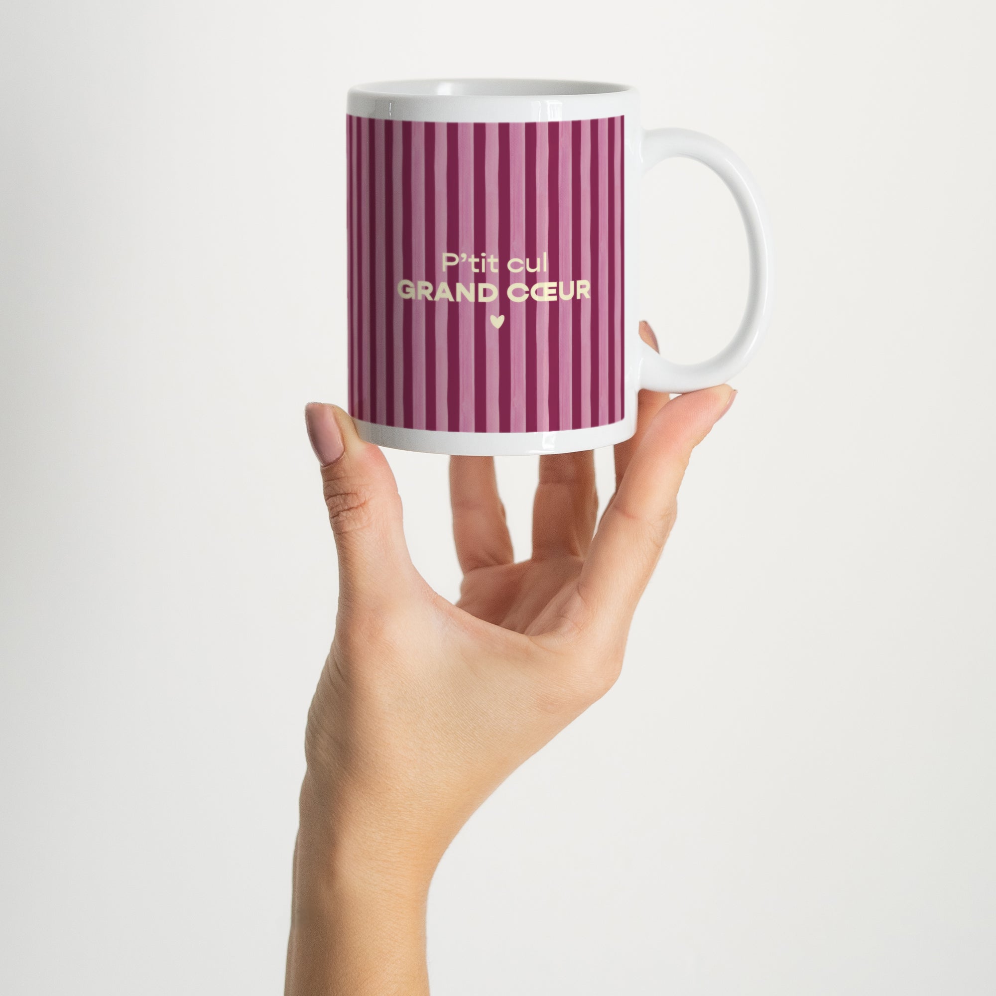 Mug Blanc Grand Cœur Bordeaux photo N° 2