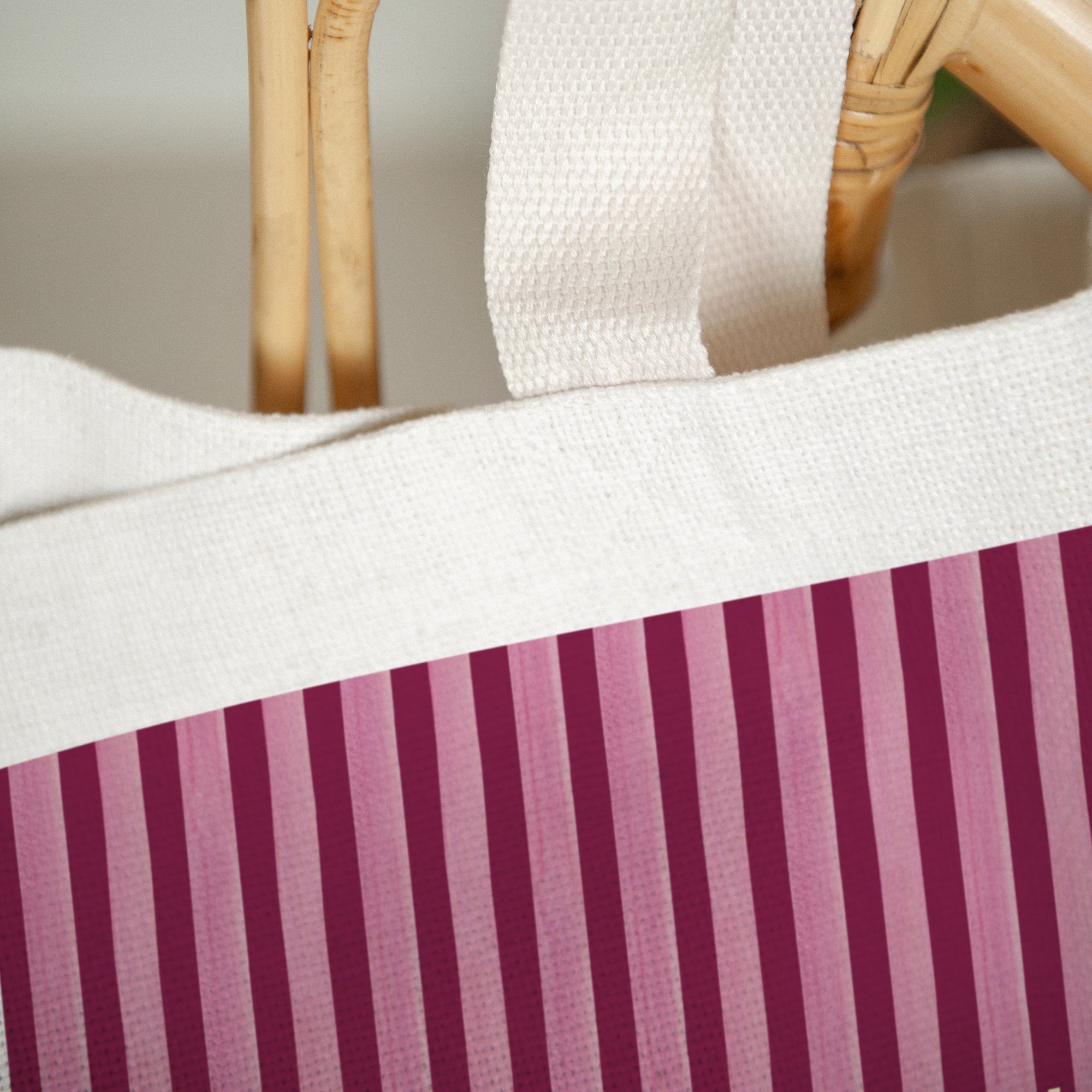 Tote bag Anse en toile Grand Cœur Bordeaux photo N° 3