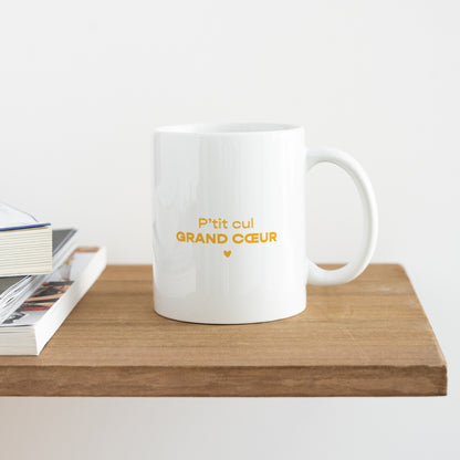 Mug Blanc Grand Cœur Jaune photo N° 4