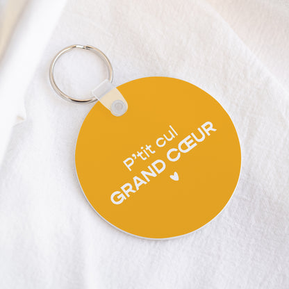 Porte-clés Rond Grand Cœur Jaune photo N° 1