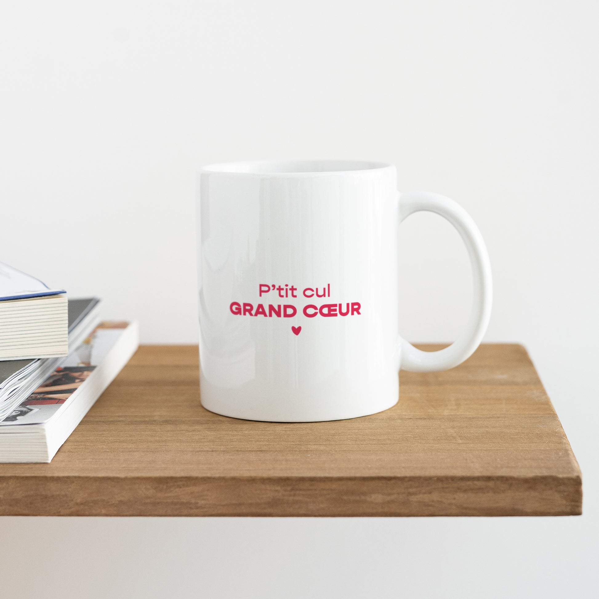 Mug Blanc Grand Cœur Fuchsia photo N° 4