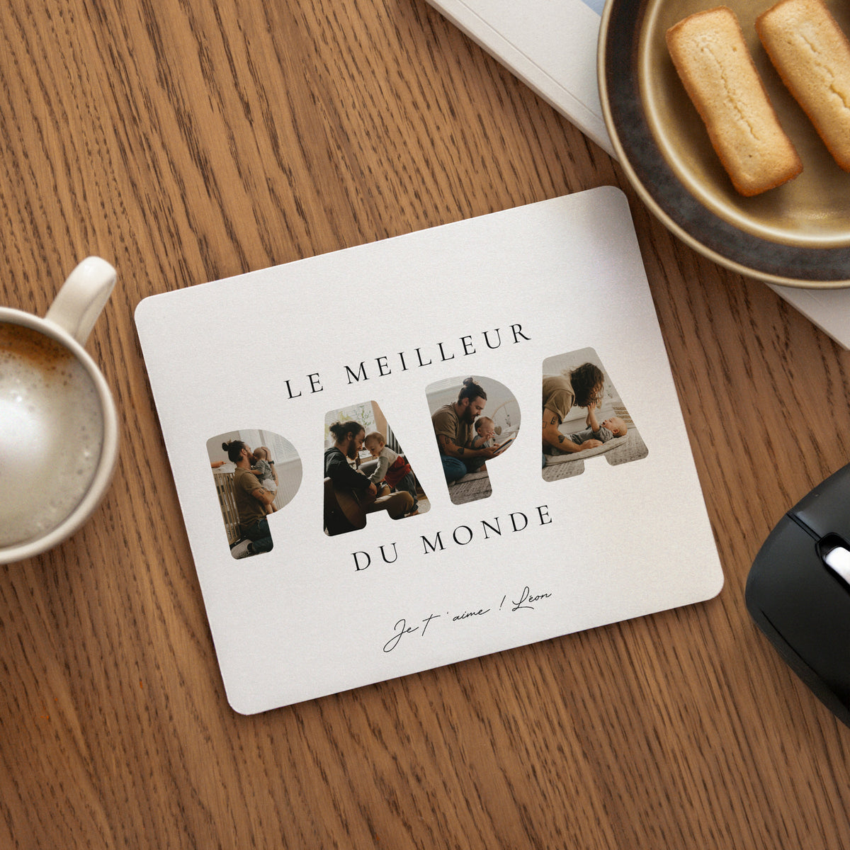 Tapis de souris Rectangle Papa en Souvenirs photo N° 1