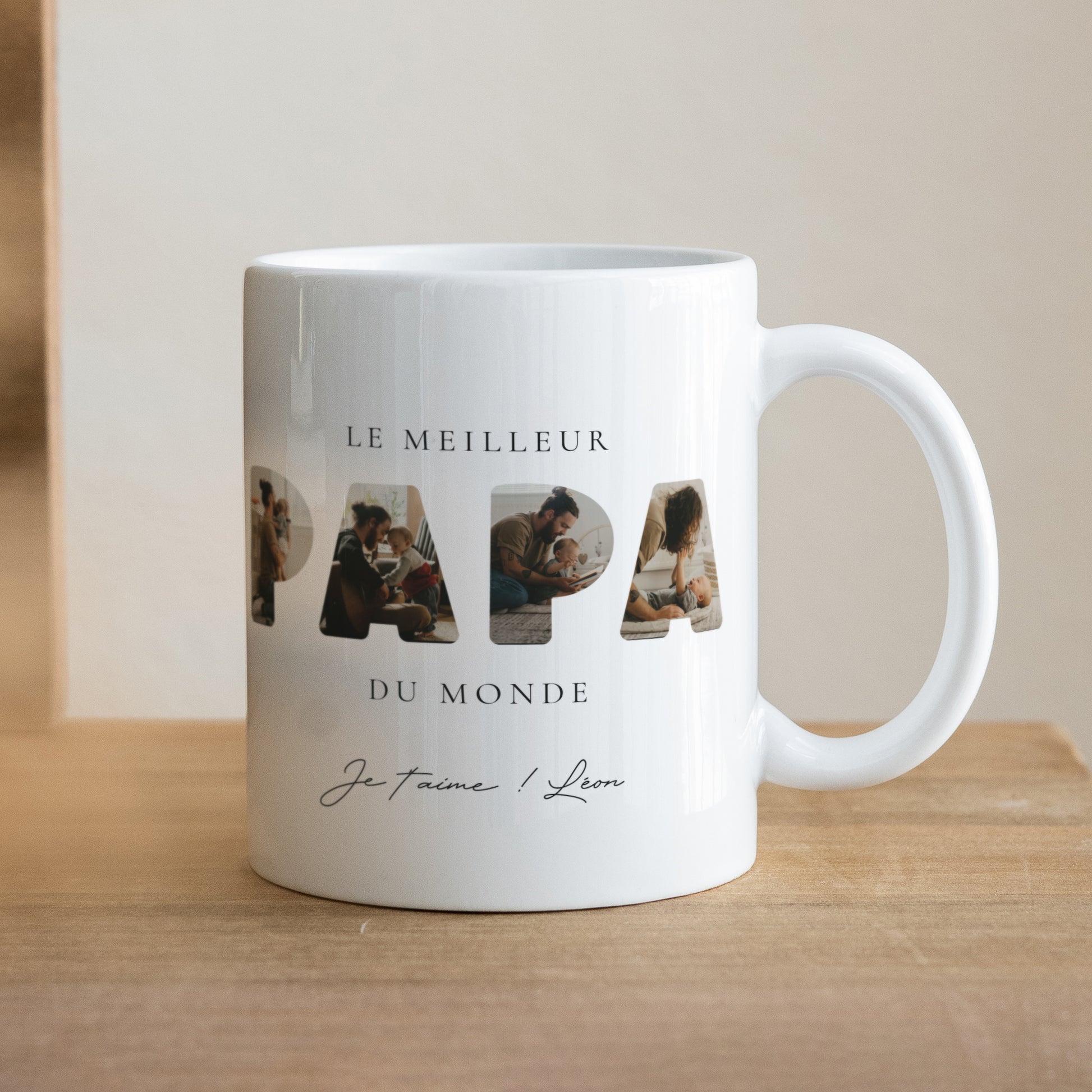 Mug Blanc Papa en Souvenirs photo N° 1