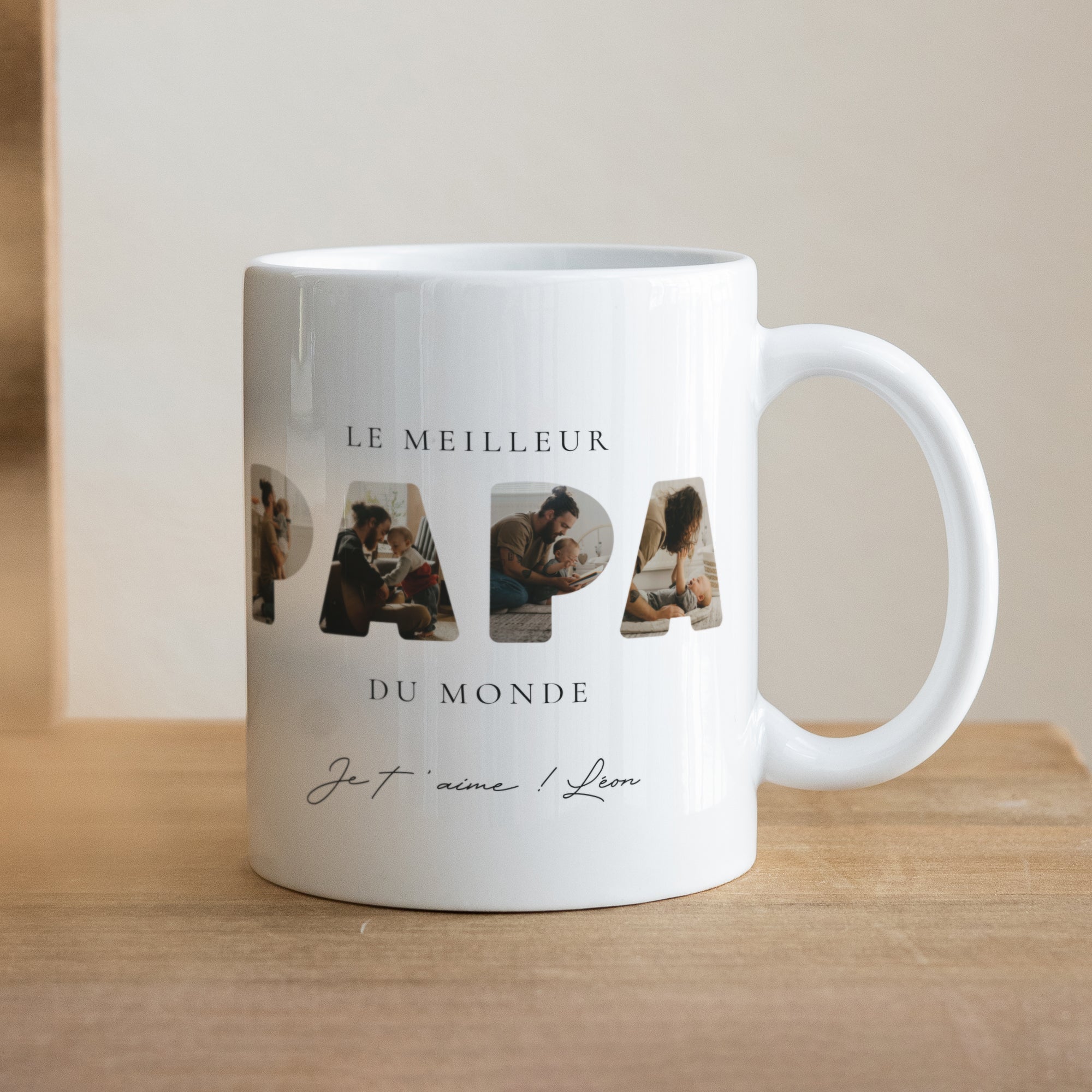 Mug Blanc Papa en Souvenirs photo N° 1