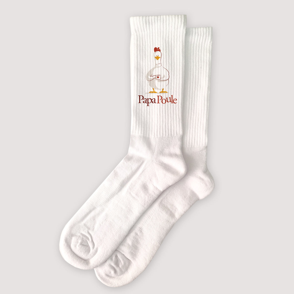 Chaussettes homme Blanches Mon Papa poule photo N° 1