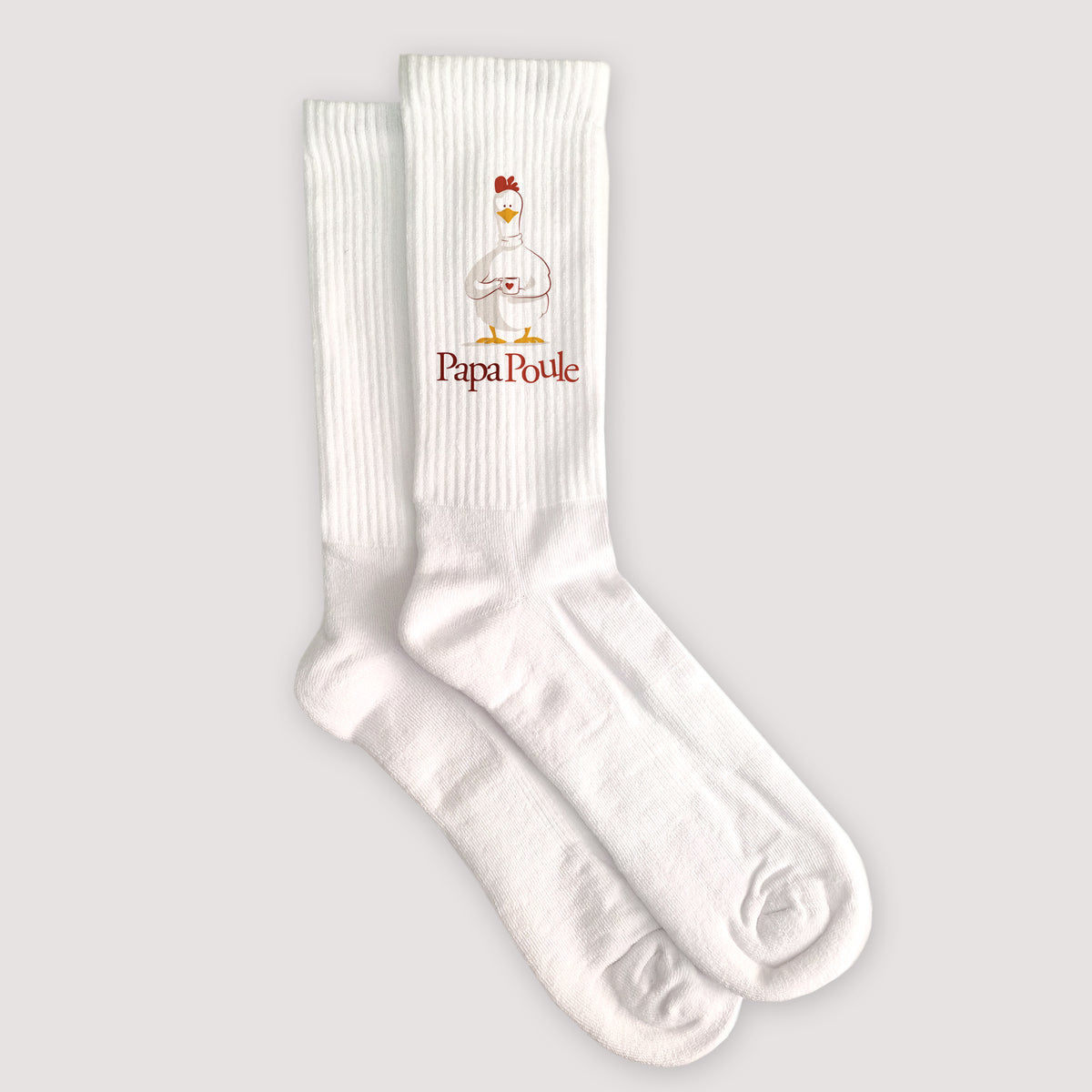 Chaussettes homme Blanches Mon Papa poule photo N° 3