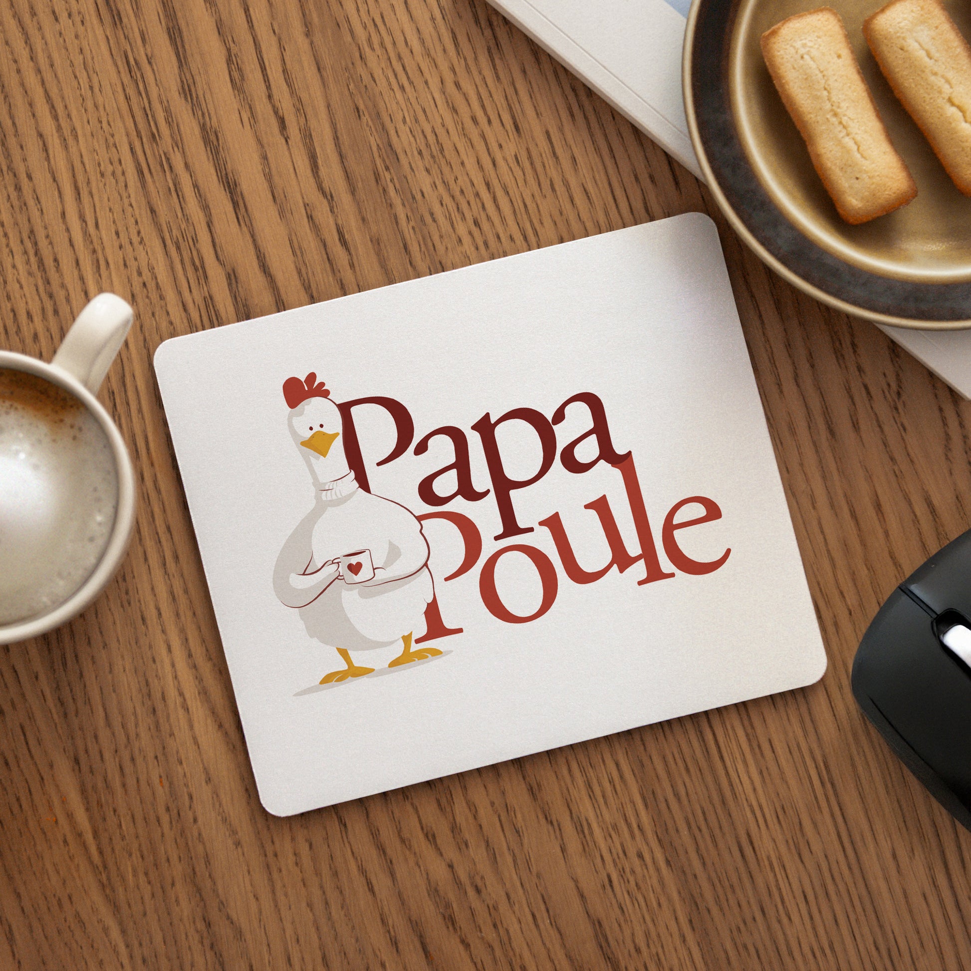 Tapis de souris Rectangle Mon Papa poule photo N° 1