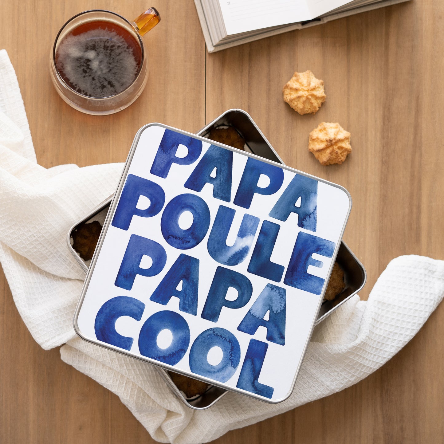 Boite métallique Carrée PAPA POULE PAPA COOL photo N° 1