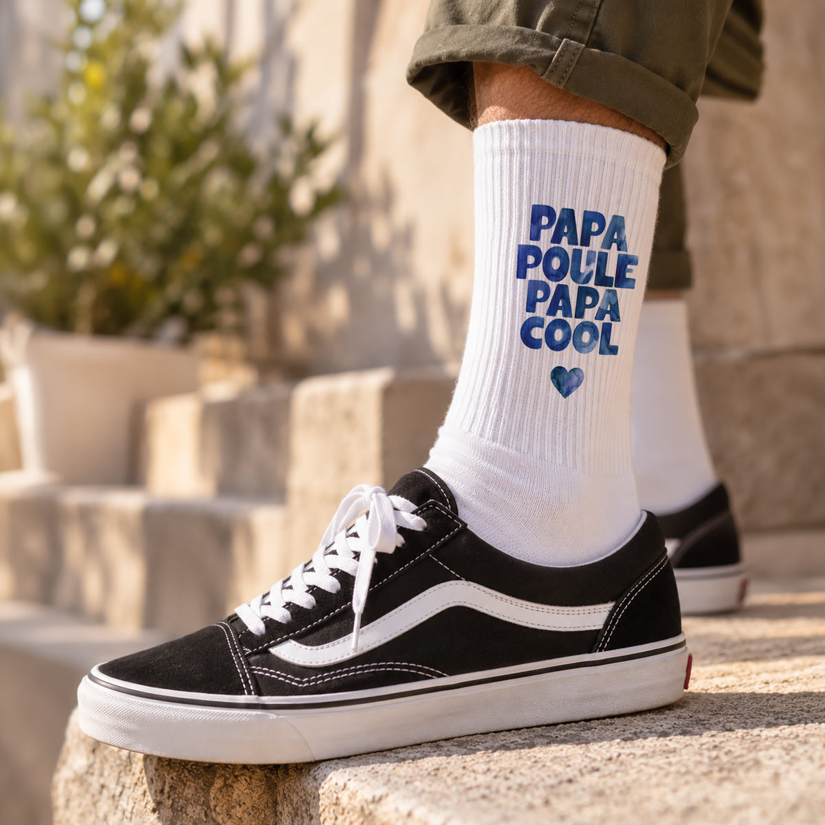 Chaussettes homme Blanches PAPA POULE PAPA COOL photo N° 2