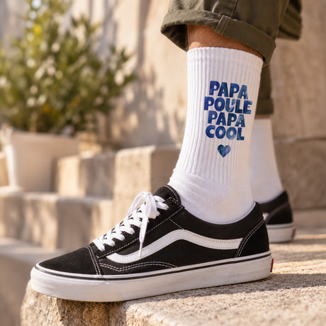 Chaussettes homme Blanches PAPA POULE PAPA COOL