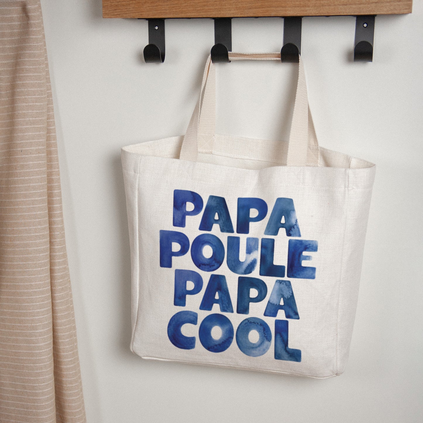 Tote bag Anse en toile PAPA POULE PAPA COOL photo N° 1