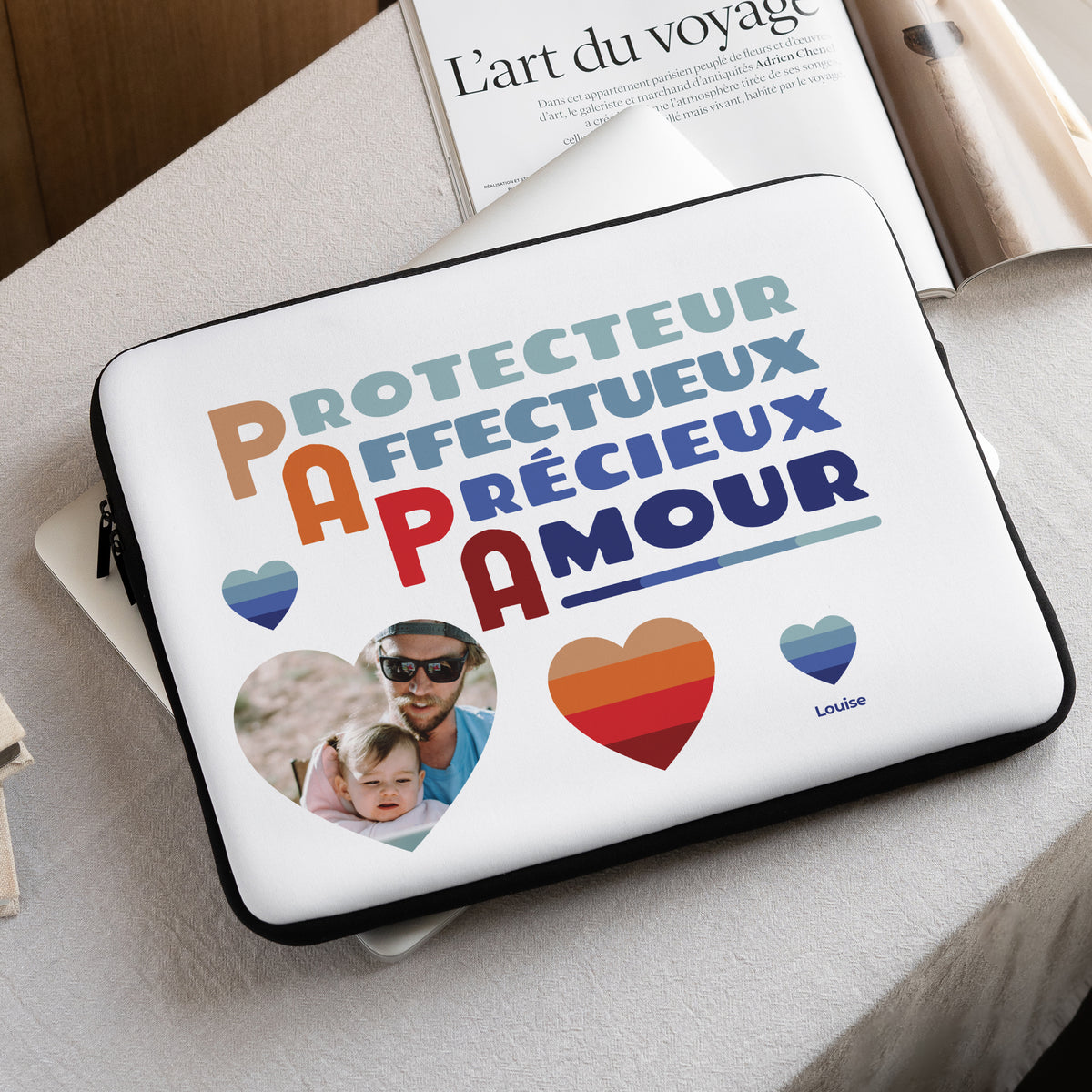 Housse ordinateur 15 pouces Papa Acrostiche photo N° 1