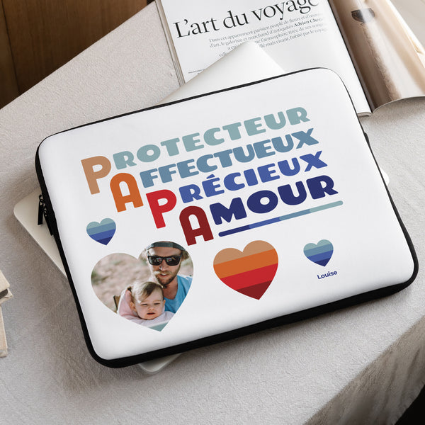 Housse ordinateur 15 pouces Papa Acrostiche photo