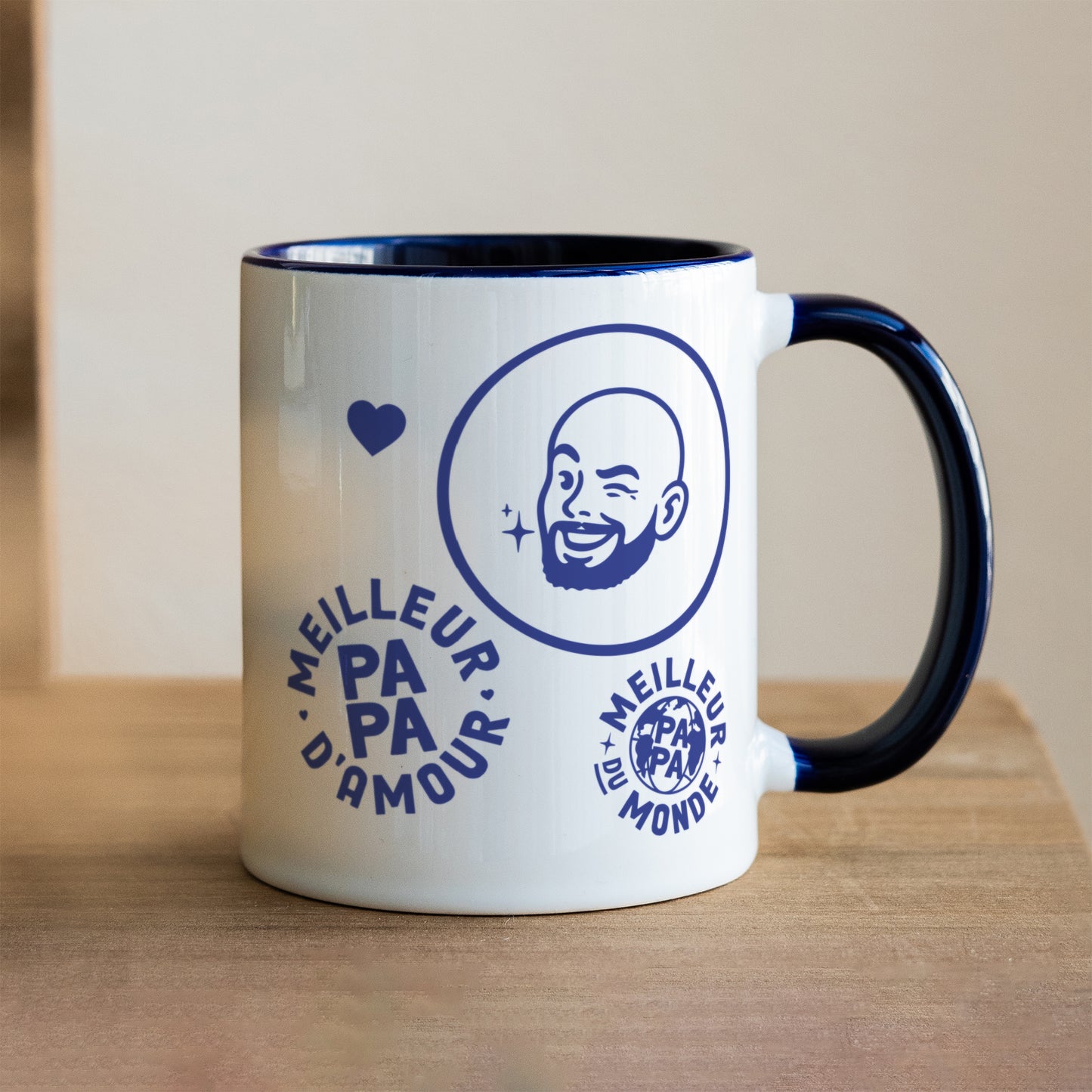 Mug Bleu Meilleur Papa d'Amour photo N° 1