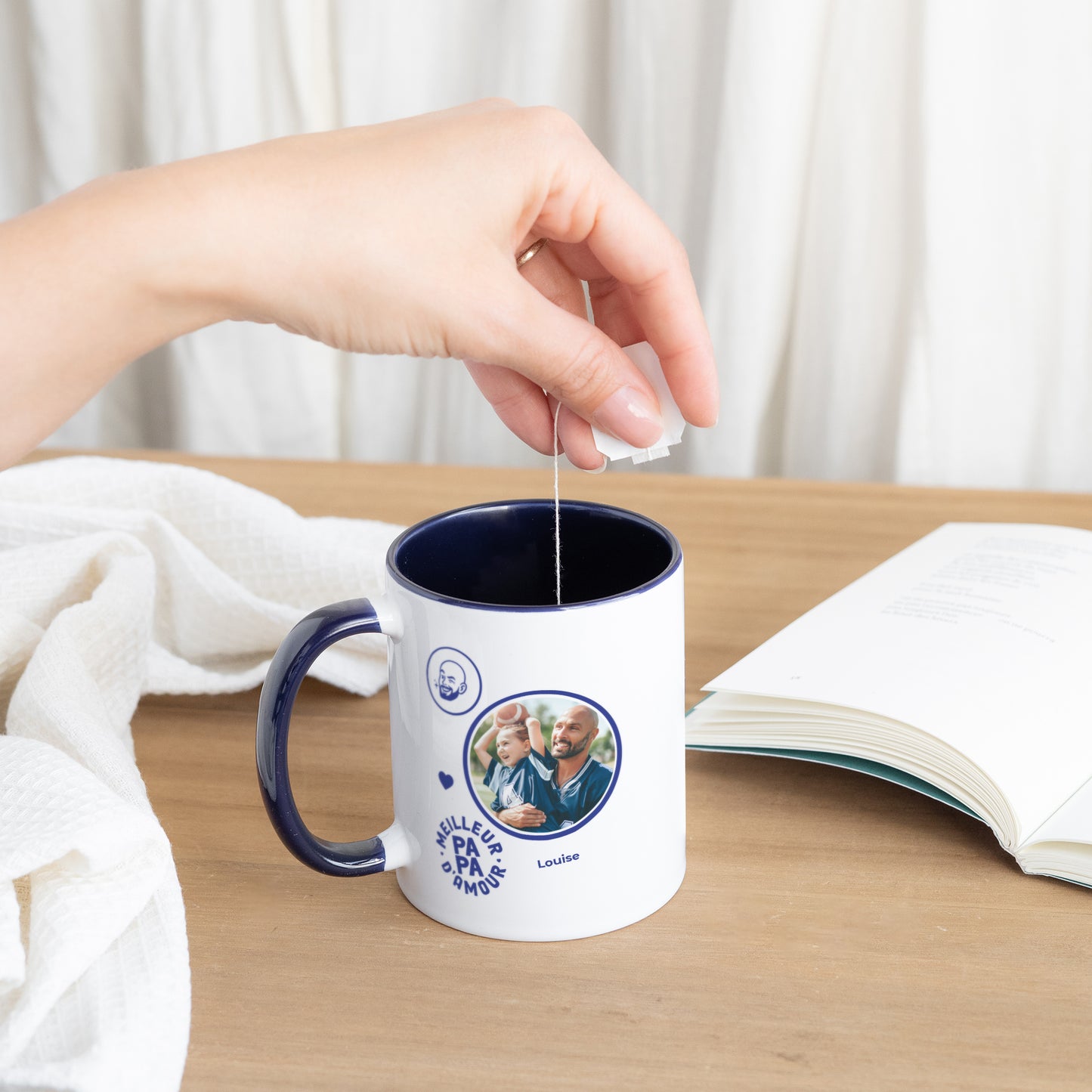 Mug Bleu Meilleur Papa d'Amour photo N° 3