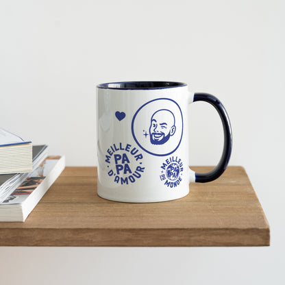 Mug Bleu Meilleur Papa d'Amour photo N° 4