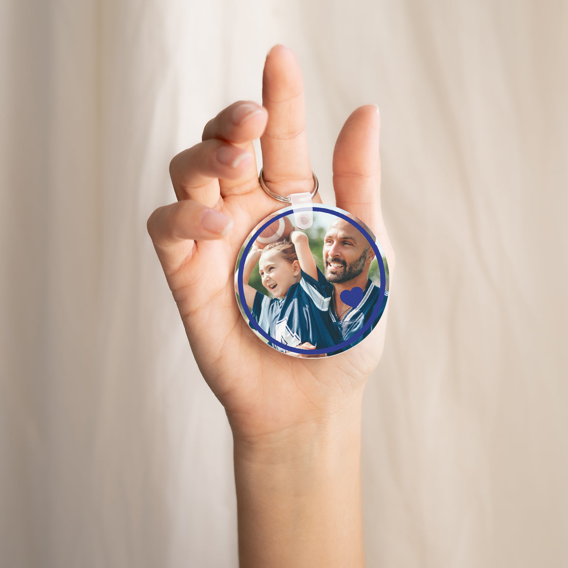 Porte-clés Rond Meilleur Papa d'Amour photo N° 2