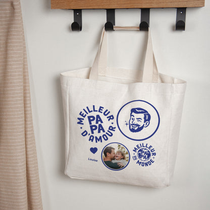 Tote bag Anse en toile Meilleur Papa d'Amour photo N° 1