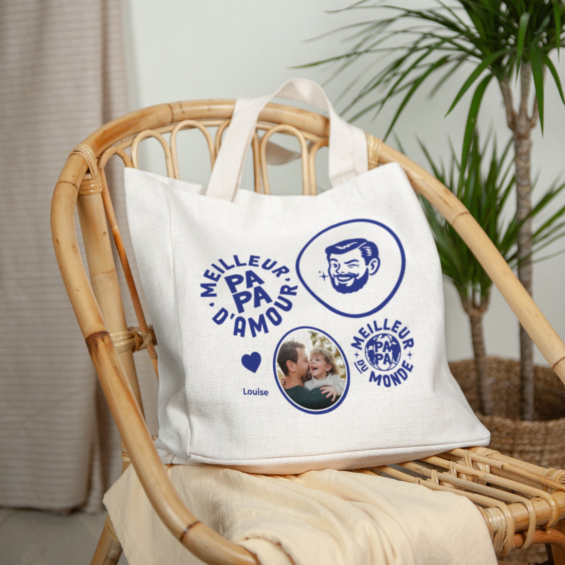 Tote bag Anse en toile Meilleur Papa d'Amour photo N° 2