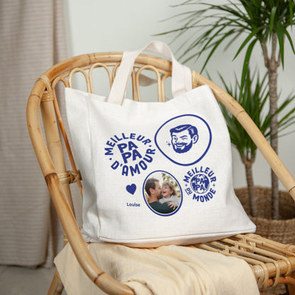 Tote bag Anse en toile Meilleur Papa d'Amour photo N° 2