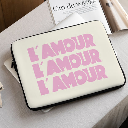 Housse ordinateur 15 pouces L' Amour crème photo N° 1