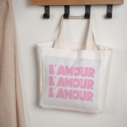 Tote bag Anse en toile L' Amour lavande photo N° 1