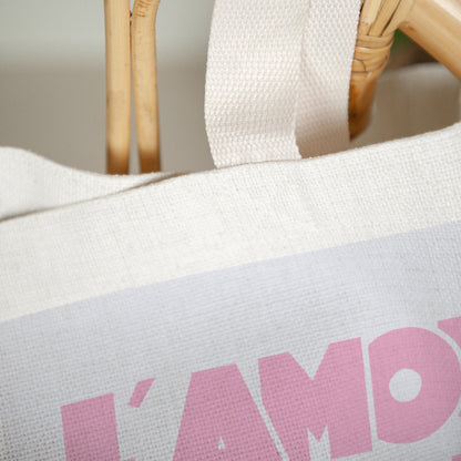 Tote bag Anse en toile L' Amour lavande photo N° 3
