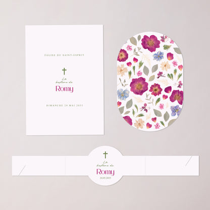 Faire-part Baptême bandeau, 2 cartes Petit Brins de Douceur photo N° 3