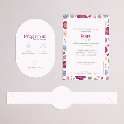 Faire-part Baptême bandeau, 2 cartes Petit Brins de Douceur photo N° 4