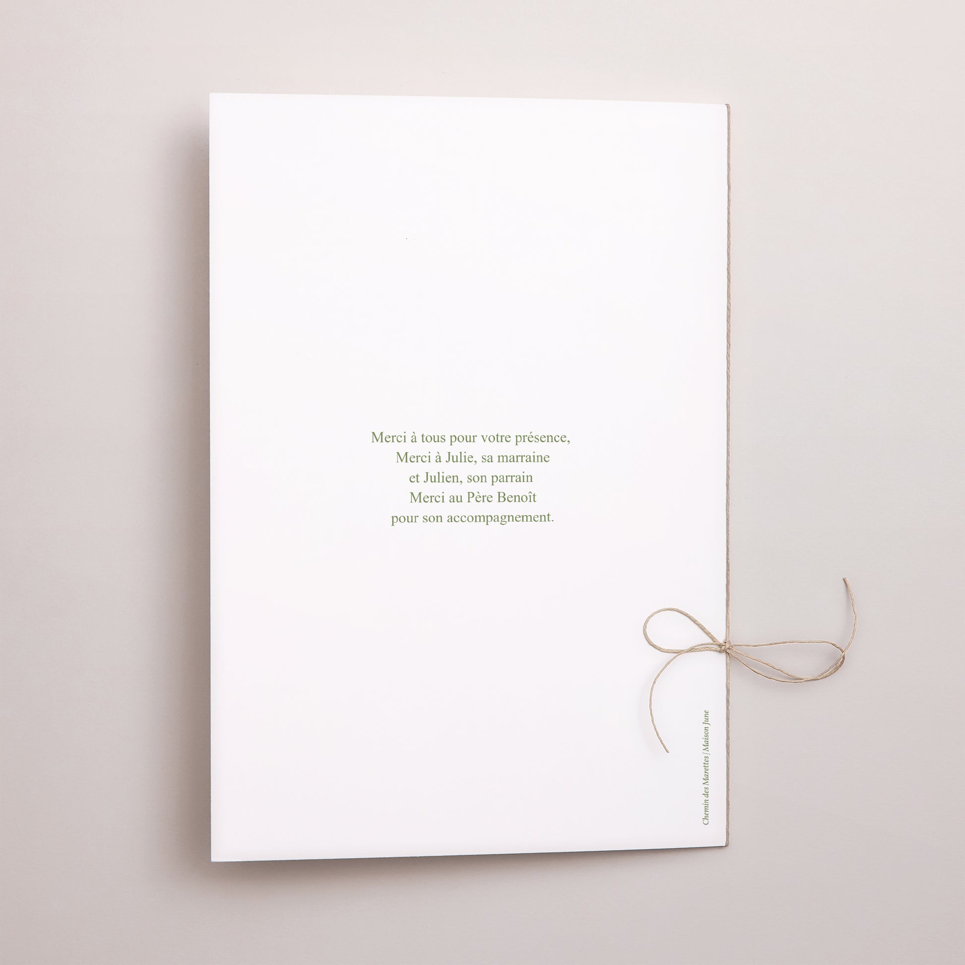 Livret de messe Baptême Double volet Petit Brins de Douceur photo N° 3